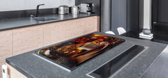 Worktop saver and Pastry Board – Glass Kitchen Board- Coffee series DD07 Coffee with cinnamon