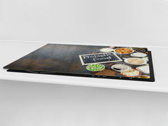 BIG KITCHEN BOARD & Induction Cooktop Cover – Glass Pastry Board - Food series DD16 Healthy food 2
