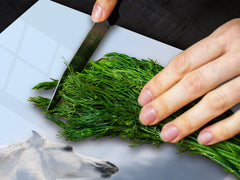 Gigantic Worktop saver and Pastry Board - Tempered GLASS Cutting Board Animals series DD01 White horse