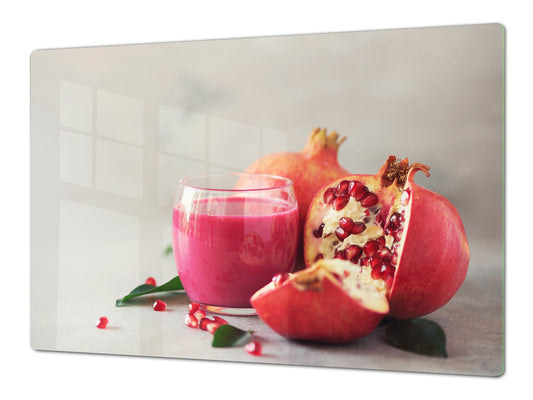 Sehr groß Schneidbrett aus Hartglas und schützende Arbeitsoberfläche; Series Drinks and drinks DD11: Pomegranate cocktail