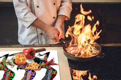 HUGE TEMPERED GLASS COOKTOP COVER - Egyptian Series DD15 Folklore dance