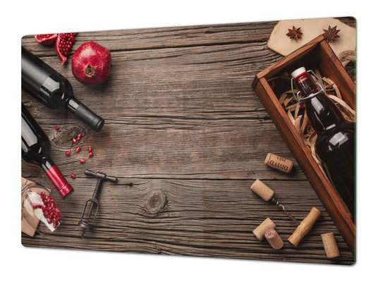 BIG KITCHEN PROTECTION BOARD or Induction Cooktop Cover - Wine Series DD04 Bottles of wine 4