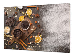 Tempered GLASS Cutting Board - Glass Kitchen Board; Cakes and Sweets Serie DD13 Sweets 4