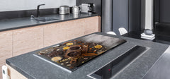 Tempered GLASS Cutting Board - Glass Kitchen Board; Cakes and Sweets Serie DD13 Sweets 4