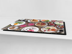 BIG KITCHEN BOARD & Induction Cooktop Cover – Glass Pastry Board - Food series DD16 Breakfast 8