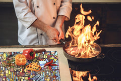 Worktop saver and Pastry Board – Cooktop saver; Series: Outside Series DD19 Gothic city