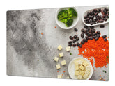 BIG KITCHEN BOARD & Induction Cooktop Cover – Glass Pastry Board - Food series DD16 Salad