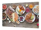 Enorm Küchenbrett aus Hartglas und Induktionskochplattenabdeckung; Food series DD16: Breakfast 6