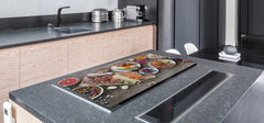 BIG KITCHEN BOARD & Induction Cooktop Cover – Glass Pastry Board - Food series DD16 Breakfast 6