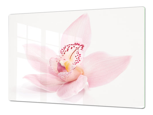 ENORMOUS Tempered GLASS Chopping Board - Flower series DD06A Orchid 1
