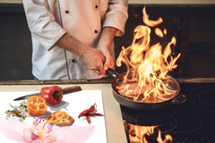 ENORMOUS Tempered GLASS Chopping Board - Flower series DD06A Orchid 1