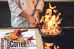 Gigante Tabla para picar de cristal templado o cubre vitro - Series Inscripciones DD17 Wordcloud de cafe