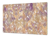 UNIQUE Tempered GLASS Kitchen Board – Impact & Scratch Resistant Cooktop cover – SINGLE: 80 x 52 cm; DOUBLE: 40 x 52 cm; DD39 Colourful Variety Series: Vintage mosaic