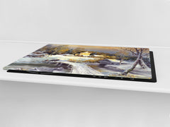 GIGANTIC CUTTING BOARD and Cooktop Cover- Image Series DD05A Winter day