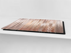 UNIQUE Tempered GLASS Kitchen Board – Impact & Scratch Resistant Cooktop cover – SINGLE: 80 x 52 cm; DOUBLE: 40 x 52 cm; DD39 Colourful Variety Series: Set of abstract backgrounds