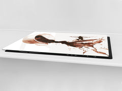 Worktop saver and Pastry Board – Glass Kitchen Board- Coffee series DD07 Surfer on coffee