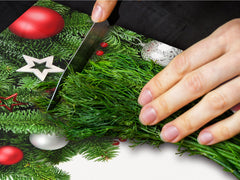 HUGE TEMPERED GLASS COOKTOP COVER - DD30 Christmas Series: Christmas garland