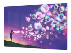 Induction Cooktop Cover – Glass Worktop saver: Fantasy and fairy-tale series DD18 Soap bubbles