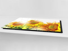 ENORMOUS Tempered GLASS Chopping Board - Flower series DD06A Sunflower 1