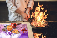 Gigantic Worktop saver and Pastry Board - Tempered GLASS Cutting Board Animals series DD01 Swans