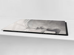 Gigantic Worktop saver and Pastry Board - Tempered GLASS Cutting Board Animals series DD01 Happy elephant