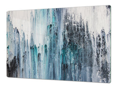 GIGANTIC CUTTING BOARD and Cooktop Cover - Glass Kitchen Board; SINGLE: 80 x 52 cm (31,5” x 20,47”); DOUBLE: 40 x 52 cm (15,75” x 20,47”); DD42 Paintings Series: Canvas absract art