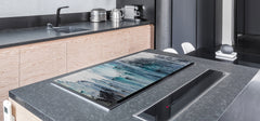 GIGANTIC CUTTING BOARD and Cooktop Cover - Glass Kitchen Board; SINGLE: 80 x 52 cm (31,5” x 20,47”); DOUBLE: 40 x 52 cm (15,75” x 20,47”); DD42 Paintings Series: Canvas absract art