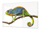 Gigantic Worktop saver and Pastry Board - Tempered GLASS Cutting Board Animals series DD01 Chameleon 1