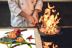 Gigantic Worktop saver and Pastry Board - Tempered GLASS Cutting Board Animals series DD01 Chameleon 1