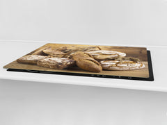 HUGE TEMPERED GLASS CHOPPING BOARD – Bread and flour series DD09 Fresh bread 1