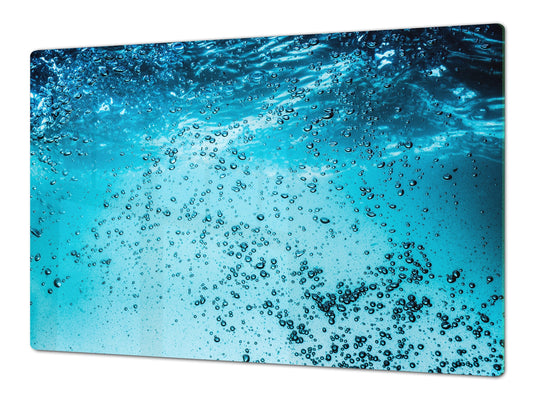 Gigante Tabla para picar de cristal templado o cubre vitro – Salvaencimera - Serie Agua DD10 Agua 1