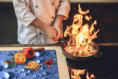 Gigantic KITCHEN BOARD & Induction Cooktop Cover - Water Series DD10 Water drops 1