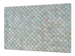 ENORMOUS Tempered GLASS Chopping Board - Induction Cooktop Cover DD36 Textures and tiles 2 Series: Abstract fish scales