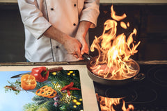 HUGE TEMPERED GLASS COOKTOP COVER - DD30 Christmas Series: Christmas tree twig