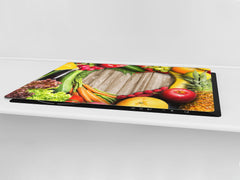 UNIQUE Tempered GLASS Kitchen Board Fruit and Vegetables series DD02 I love veg
