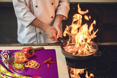 HUGE TEMPERED GLASS CHOPPING BOARD ; Moroccan design Series DD21 Underwater doodle