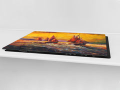 GIGANTIC CUTTING BOARD and Cooktop Cover- Image Series DD05A Rough sea