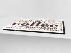 GIGANTIC CUTTING BOARD and Cooktop Cover - Expressions Series DD17 Coffee americano