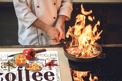 GIGANTIC CUTTING BOARD and Cooktop Cover - Expressions Series DD17 Coffee americano