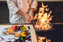 UNIQUE Tempered GLASS Kitchen Board Fruit and Vegetables series DD02 Ingredients of the sauce