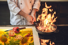 ENORMOUS Tempered GLASS Chopping Board - Flower series DD06A Sunflower 2