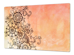 HUGE TEMPERED GLASS CHOPPING BOARD ; Moroccan design Series DD21 Moroccan pattern 2