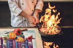 Induction Cooktop Cover – Glass Worktop saver: Fantasy and fairy-tale series DD18 Houses from books