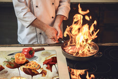 ENORMOUS Tempered GLASS Chopping Board - Flower series DD06A Poppies 1