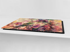 ENORMOUS Tempered GLASS Chopping Board - Flower series DD06A Flowers 1