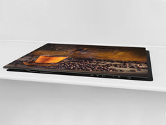 Worktop saver and Pastry Board – Glass Kitchen Board- Coffee series DD07 Coffee 1