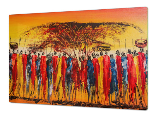 HUGE TEMPERED GLASS COOKTOP COVER - Egyptian Series DD15 African women