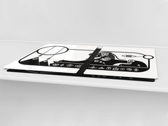 HUGE TEMPERED GLASS COOKTOP COVER - Egyptian Series DD15 Sphinx