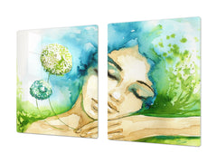 Worktop saver and Pastry Board – Cooktop saver; Series: Outside Series DD19 A sleeping woman