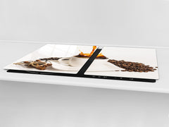 Worktop saver and Pastry Board – Glass Kitchen Board- Coffee series DD07 Coffee 2